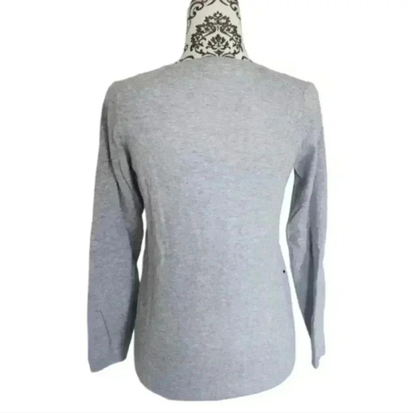 Tommy Hilfiger Sweater Grey Black Polkadot  Cotton Preppy Office 90s Women Small - Picture 3 of 9